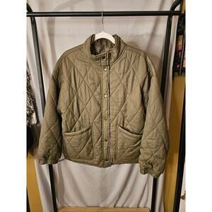 Social Standard by Sanctuary Quilted Barn Coat – Khaki Green, Size Large